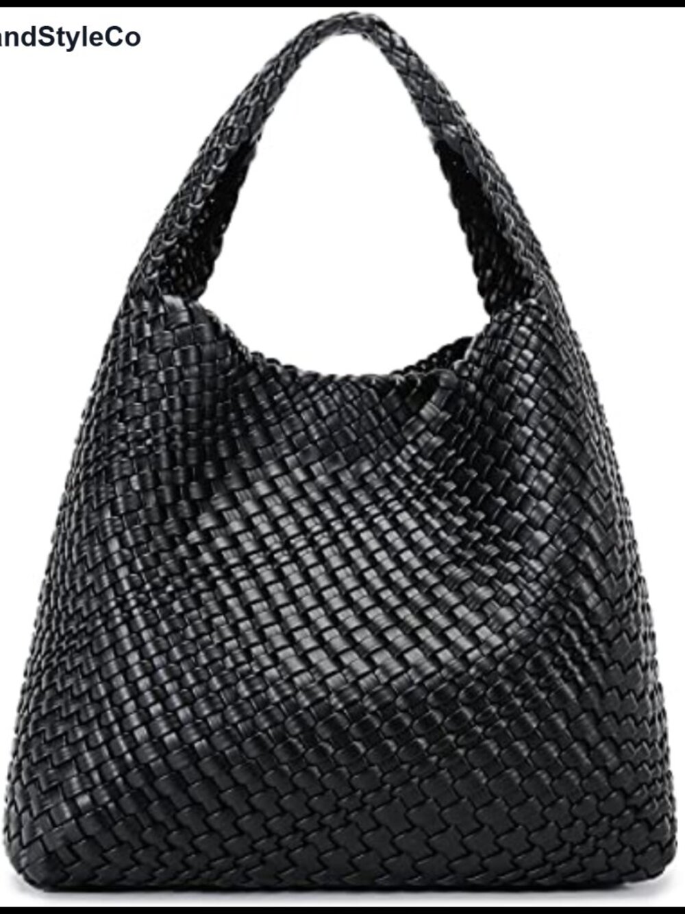 Woven Tote Bag Vegan Leather Hobo Top Handle Shoulder Bag Large